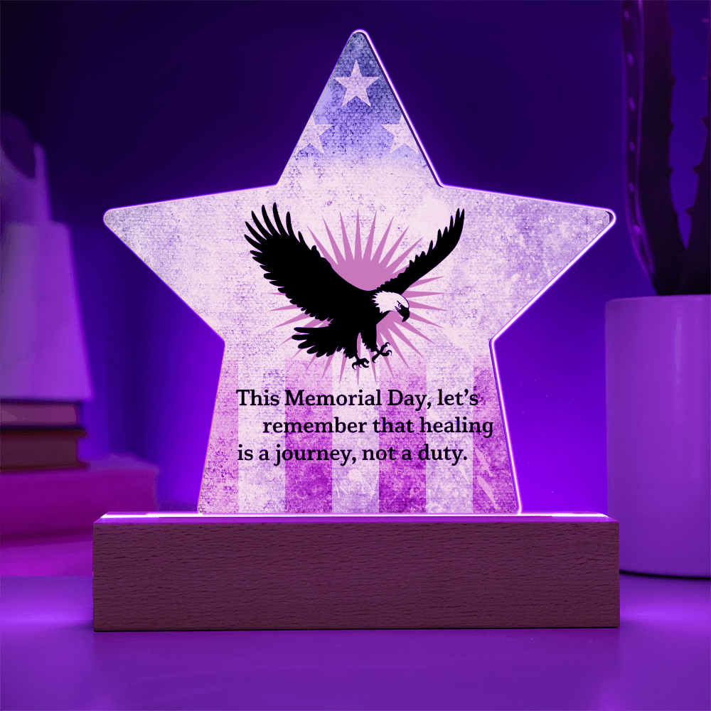 This Memorial Day, Let's Remember: Printed Star 7" Acrylic Plaque: Honoring Heroes & Promoting Mental Health Awareness