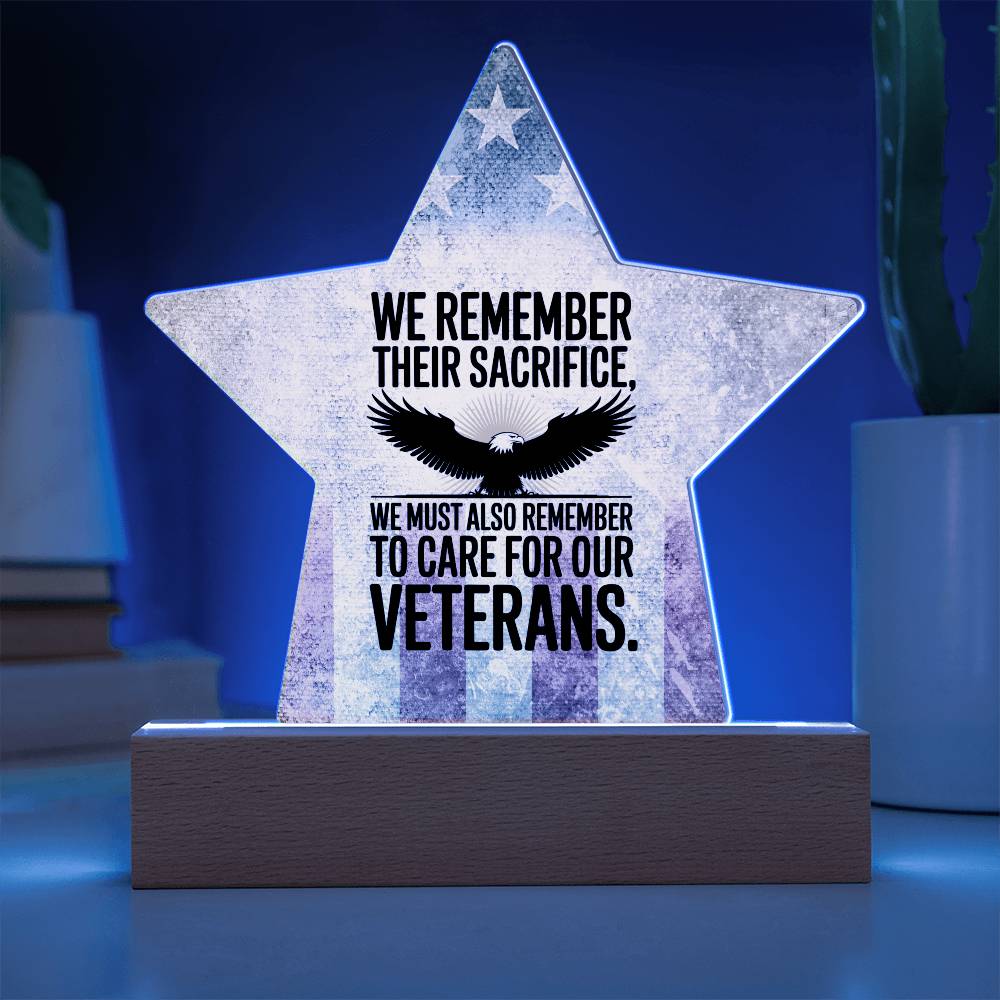We Remember Their Sacrifice: Printed Star 7" Acrylic Plaque: Honoring Heroes & Promoting Mental Health Awareness