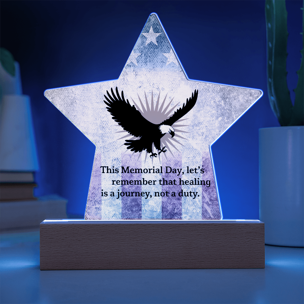 This Memorial Day, Let's Remember: Printed Star 7" Acrylic Plaque: Honoring Heroes & Promoting Mental Health Awareness