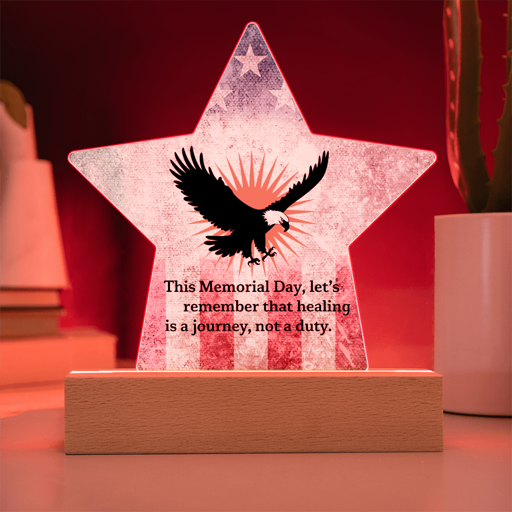 This Memorial Day, Let's Remember: Printed Star 7" Acrylic Plaque: Honoring Heroes & Promoting Mental Health Awareness
