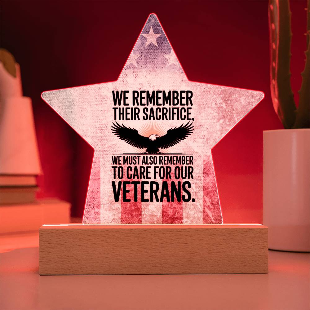 We Remember Their Sacrifice: Printed Star 7" Acrylic Plaque: Honoring Heroes & Promoting Mental Health Awareness