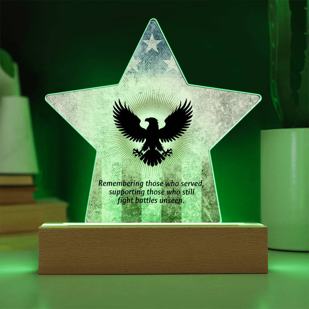 Their Sacrifice Is Remembered: Printed Star 7" Acrylic Plaque: Honoring Heroes & Promoting Mental Health Awareness