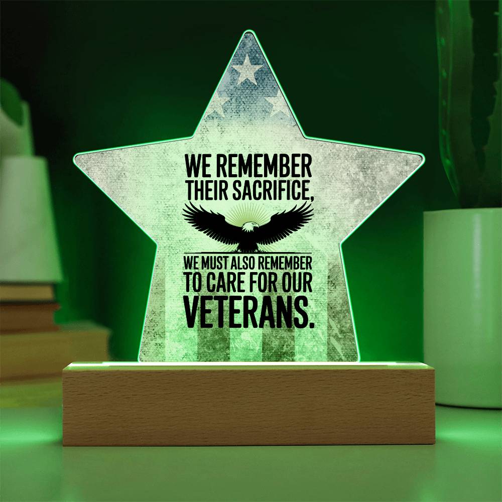 We Remember Their Sacrifice: Printed Star 7" Acrylic Plaque: Honoring Heroes & Promoting Mental Health Awareness