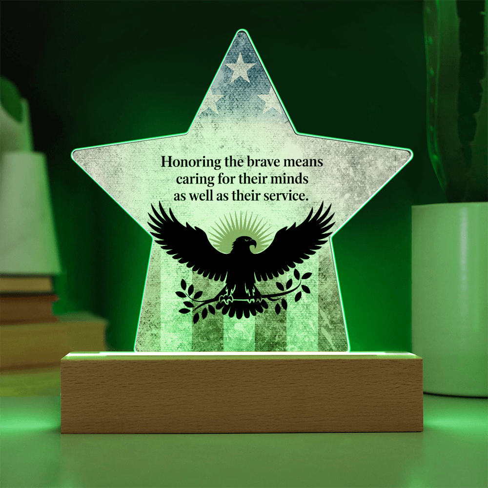 Honoring The Brave: Printed Star 7" Acrylic Plaque: Honoring Heroes & Promoting Mental Health Awareness