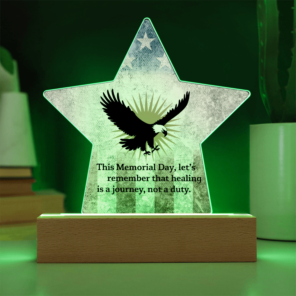 This Memorial Day, Let's Remember: Printed Star 7" Acrylic Plaque: Honoring Heroes & Promoting Mental Health Awareness