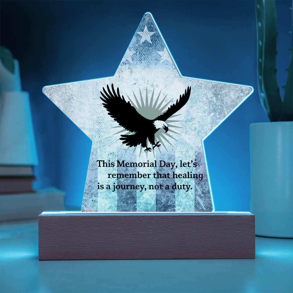 This Memorial Day, Let's Remember: Printed Star 7" Acrylic Plaque: Honoring Heroes & Promoting Mental Health Awareness