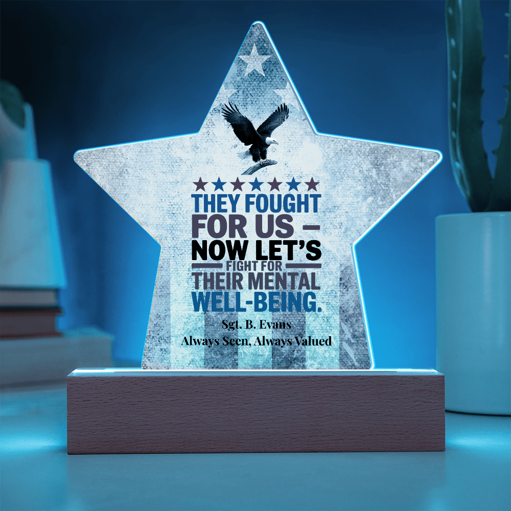 They Fought For Us Star Plaque, Memorial Day Tribute, PTSD Support - MySisterIsASurvivor
