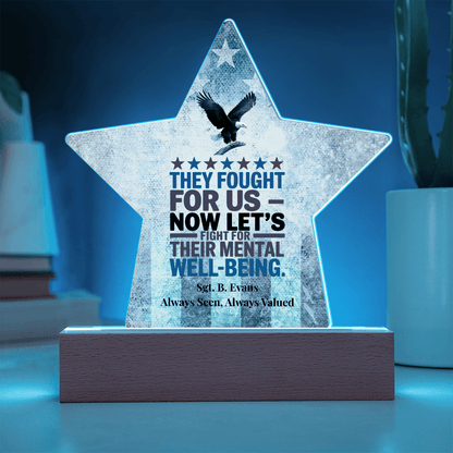 They Fought For Us Star Plaque, Memorial Day Tribute, PTSD Support - MySisterIsASurvivor