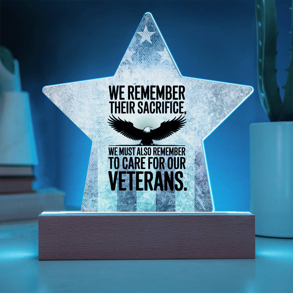 We Remember Their Sacrifice: Printed Star 7" Acrylic Plaque: Honoring Heroes & Promoting Mental Health Awareness