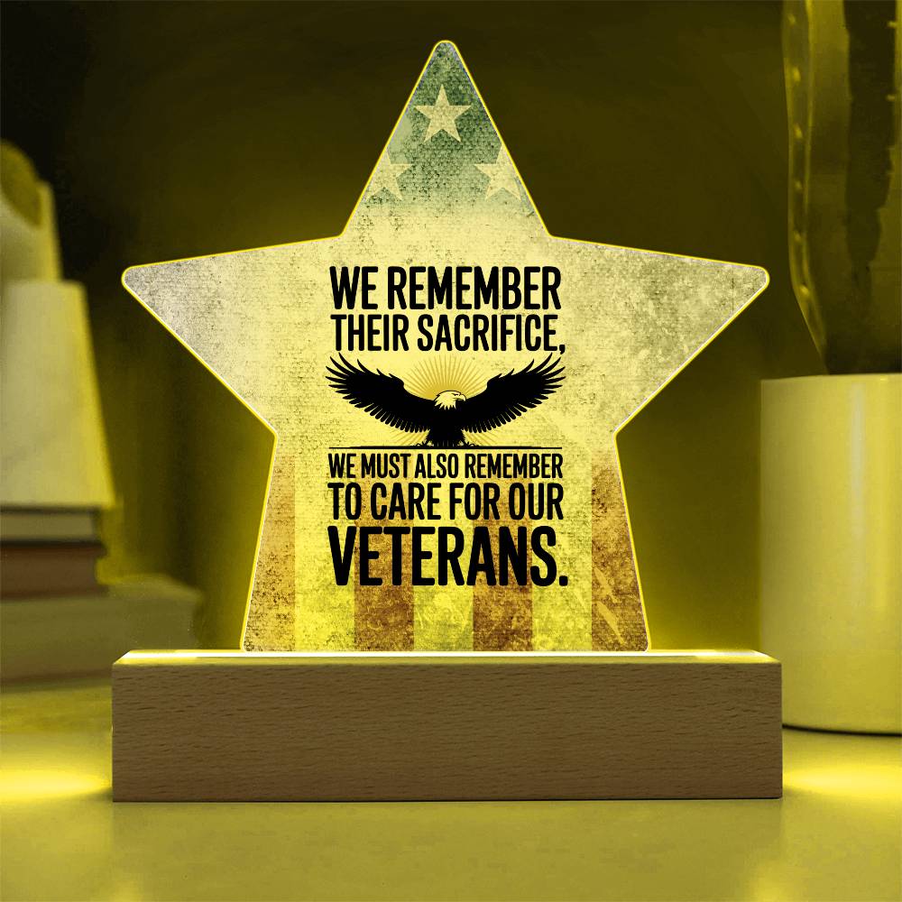 We Remember Their Sacrifice: Printed Star 7" Acrylic Plaque: Honoring Heroes & Promoting Mental Health Awareness