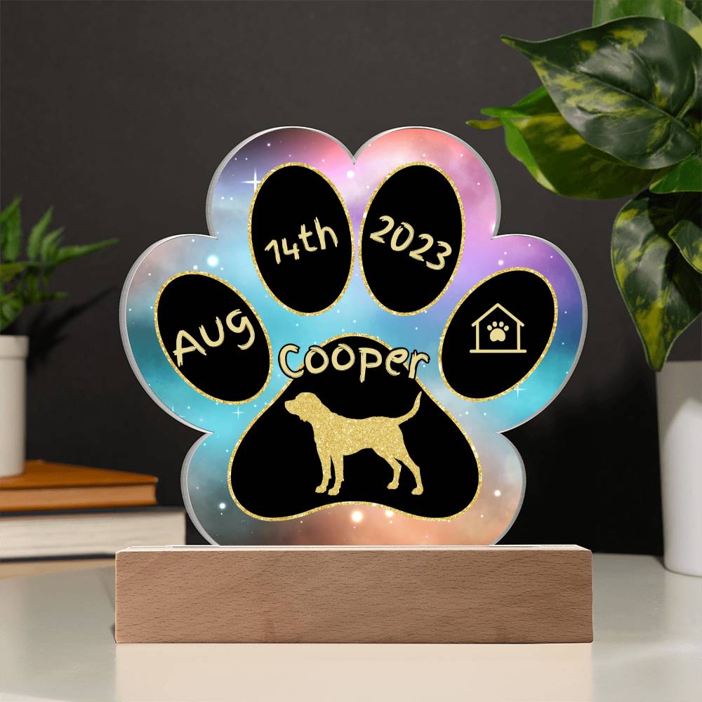 Harrier - Personalized Dog Gotcha Day 7" Acrylic Paw Print Plaque