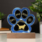 7" Acrylic Paw Print Plaque - Nebelung Cat Custom Gotcha Day Gift Keepsake