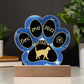 German Rex cat personalized 7" acrylic Gotcha Day paw print plaque