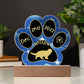 Scottish Fold cat personalized 7 inch acrylic Gotcha Day paw print plaque