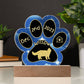 Selkirk Rex cat 7" custom Gotcha Day paw print acrylic plaque