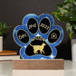 7" Acrylic Paw Print Plaque - Havana Brown Cat Personalized Gotcha Day Gift