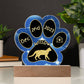Serrade Petit cat 7" acrylic Gotcha Day plaque with custom paw print