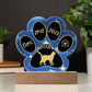 Russian Blue cat 7" personalized Gotcha Day paw print acrylic plaque