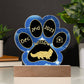 7" Acrylic Paw Print Plaque - Lambkin Cat Custom Gotcha Day Keepsake