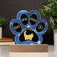 Ragamuffin cat personalized 7 inch Gotcha Day paw print acrylic plaque