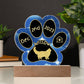 7" Acrylic Paw Print Plaque - Neva Masquerade Cat Personalized Gotcha Day Gift