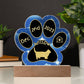 7" Acrylic Paw Print Plaque - Munchkin Cat Personalized Gotcha Day Gift