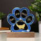 Persian cat 7 inch Gotcha Day plaque with custom acrylic paw print