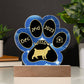 7" Acrylic Paw Print Plaque - Highlander Cat Custom Gotcha Day Gift
