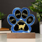Snowshoe cat 7 inch Gotcha Day plaque with custom paw print in acrylic