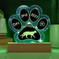 Savannah cat 7 inch personalized Gotcha Day paw print acrylic plaque