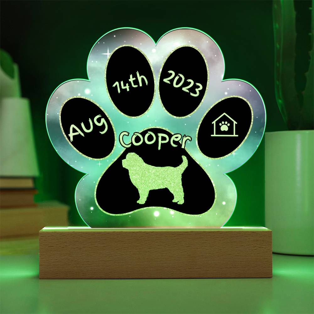 Newfoundland - Personalized Dog Gotcha Day 7" Acrylic Paw Print Plaque