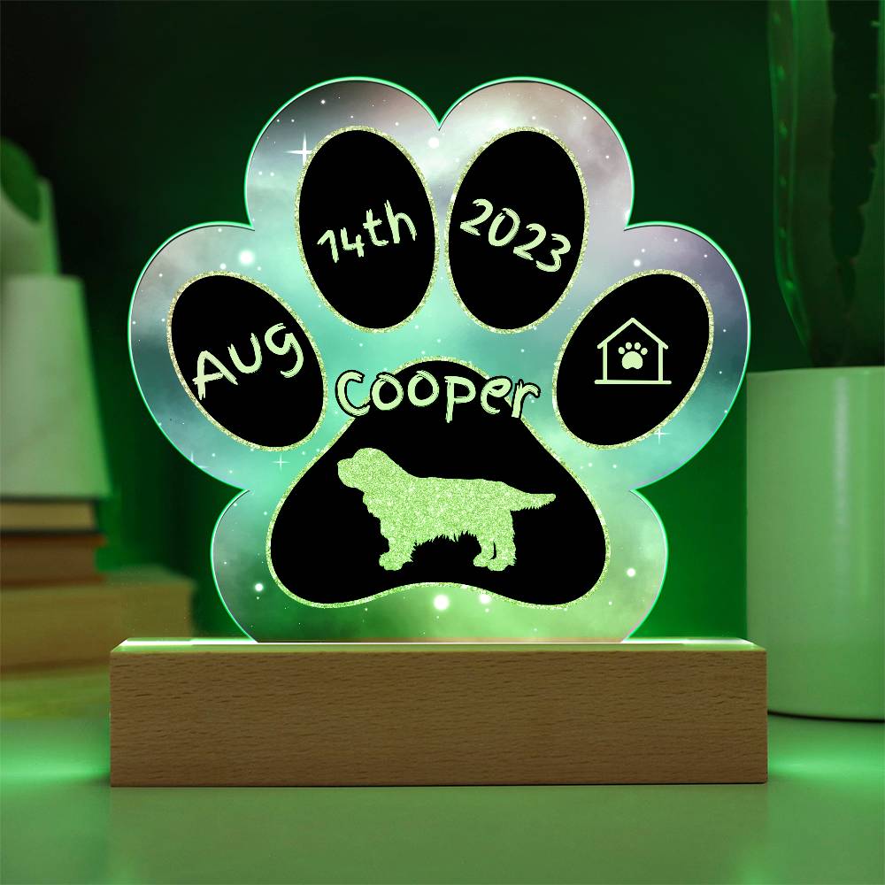 Sussex Spaniel - Personalized Dog Gotcha Day 7" Acrylic Paw Print Plaque