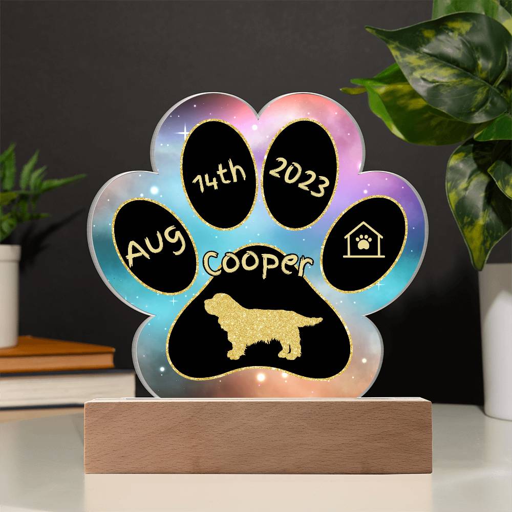 Sussex Spaniel - Personalized Dog Gotcha Day 7" Acrylic Paw Print Plaque