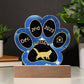 Aphrodite Giant cat custom gotcha day acrylic plaque with paw design, pet lover’s unique gift