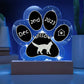 Somali cat 7 inch Gotcha Day plaque with paw print personalized acrylic