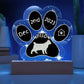 7" Acrylic Paw Print Plaque - Highlander Cat Custom Gotcha Day Gift