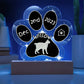 Toybob cat 7 inch personalized acrylic Gotcha Day paw print plaque