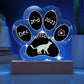 7" Acrylic Paw Print Plaque - Javanese Cat Personalized Gotcha Day Keepsake