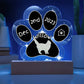 Siberian cat 7 inch acrylic Gotcha Day plaque with custom paw print