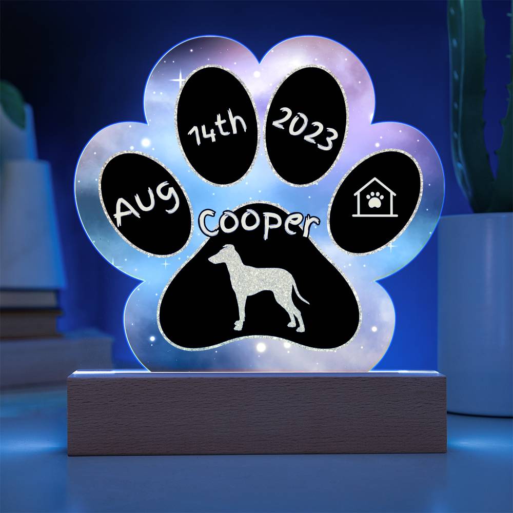 Manchester Terrier - Personalized Dog Gotcha Day 7" Acrylic Paw Print Plaque