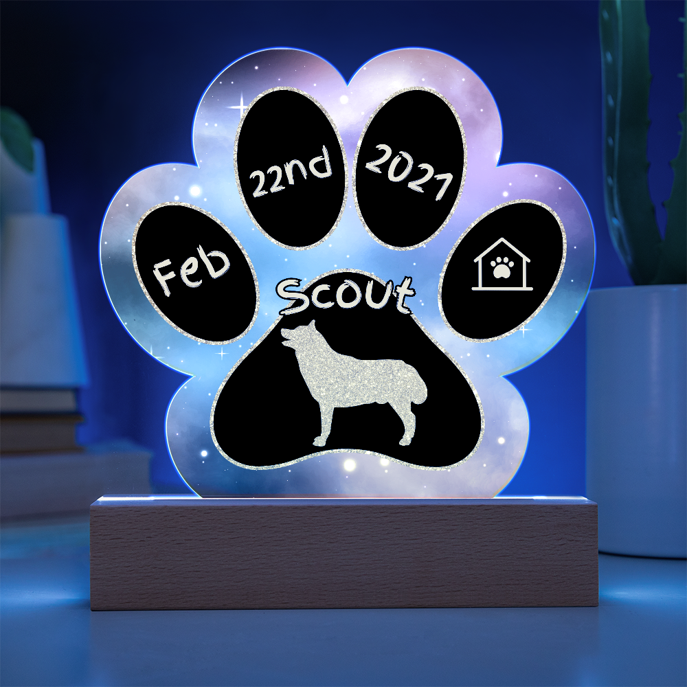 Husky - Personalized Dog Gotcha Day 7" Acrylic Paw Print Plaque