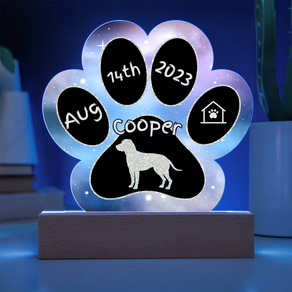 Old Danish Pointer - Personalized Dog Gotcha Day 7" Acrylic Paw Print Plaque
