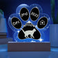 Egyptian Mau cat 7" Gotcha Day acrylic plaque with personalized paw print