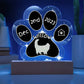 Ragamuffin cat personalized 7 inch Gotcha Day paw print acrylic plaque