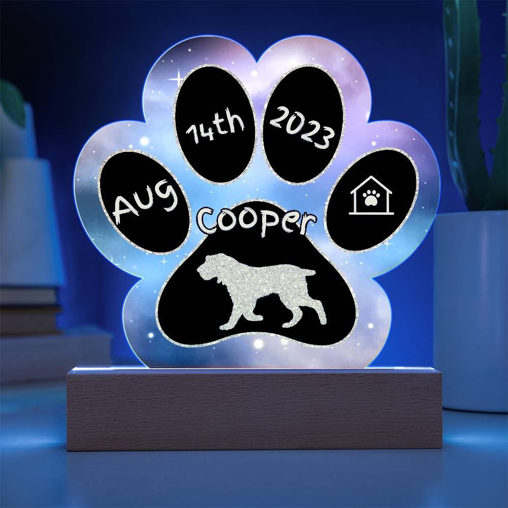 Spinone Italiano - Personalized Dog Gotcha Day 7" Acrylic Paw Print Plaque