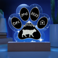 Manx cat 7 inch acrylic paw print plaque for Gotcha Day personalized