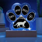 Serrade Petit cat 7" acrylic Gotcha Day plaque with custom paw print