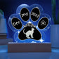 Oregon Rex cat 7 inch custom Gotcha Day paw print acrylic keepsake