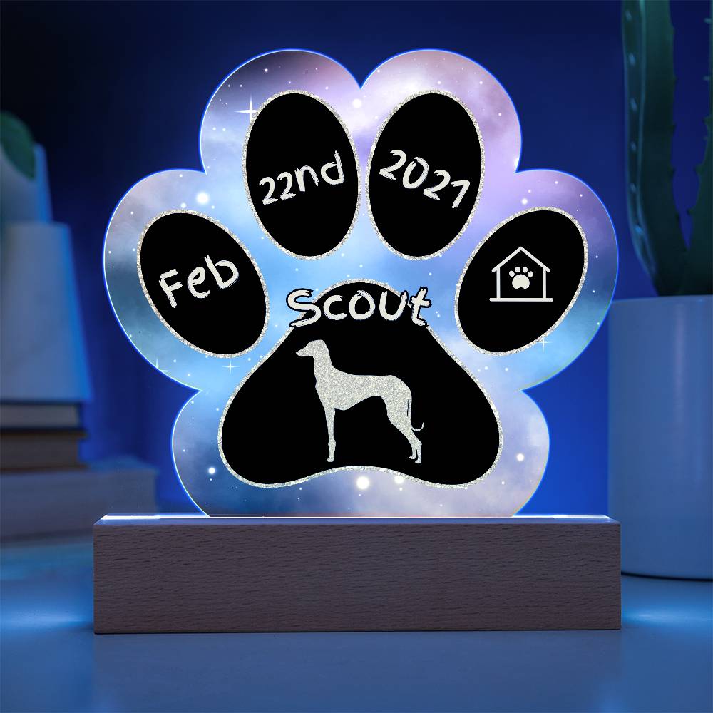 Awazakh - Personalized Dog Gotcha Day 7" Acrylic Paw Print Plaque
