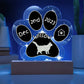 7" Acrylic Paw Print Plaque - Nebelung Cat Custom Gotcha Day Gift Keepsake